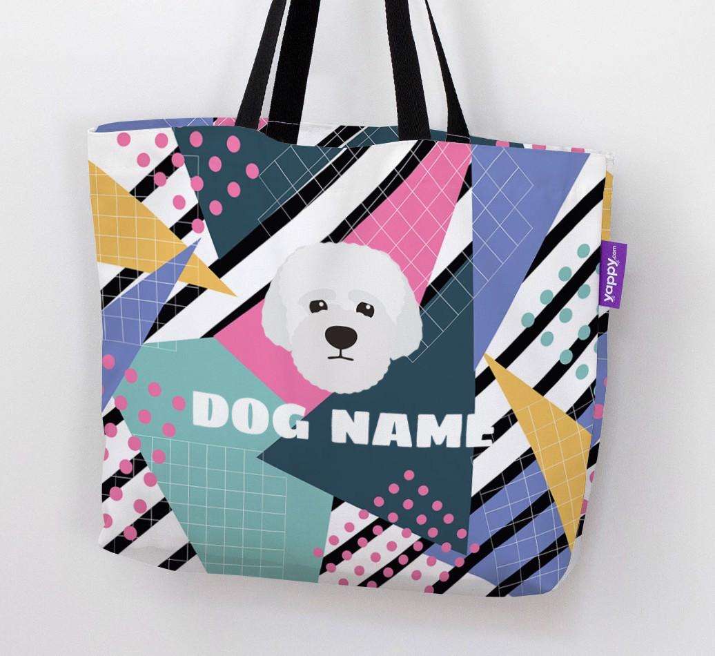 Retro Pattern: Personalized {breedFullName} Canvas Bag