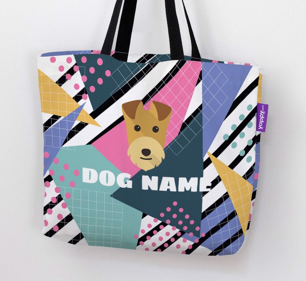 Retro Pattern: Personalized {breedFullName} Canvas Bag