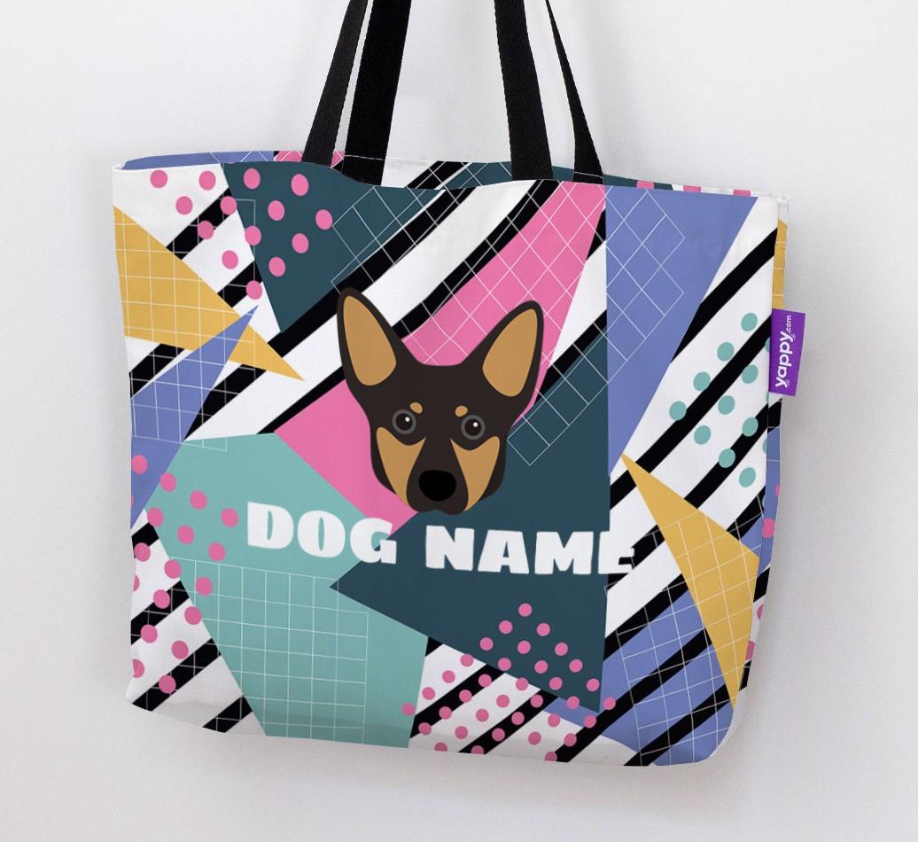 Retro Pattern: Personalized {breedFullName} Canvas Bag