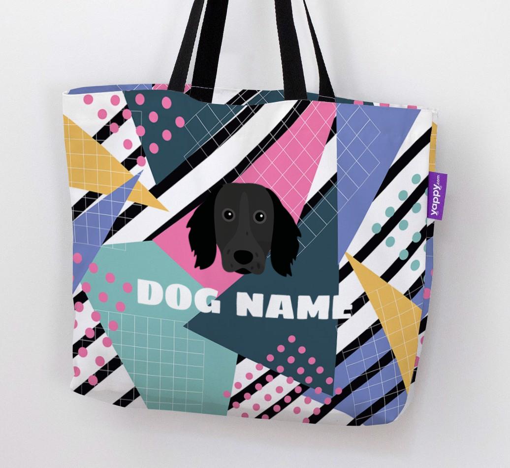 Retro Pattern: Personalized {breedFullName} Canvas Bag