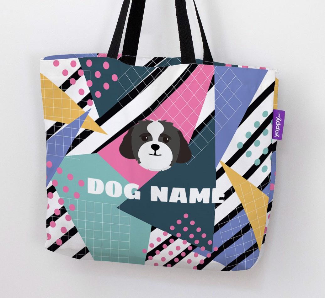 Retro Pattern: Personalized {breedFullName} Canvas Bag
