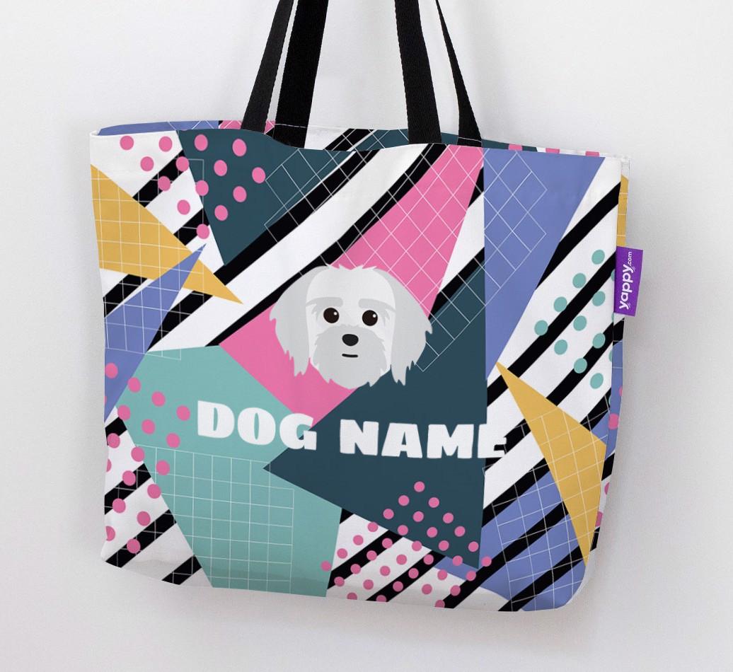 Retro Pattern: Personalized {breedFullName} Canvas Bag