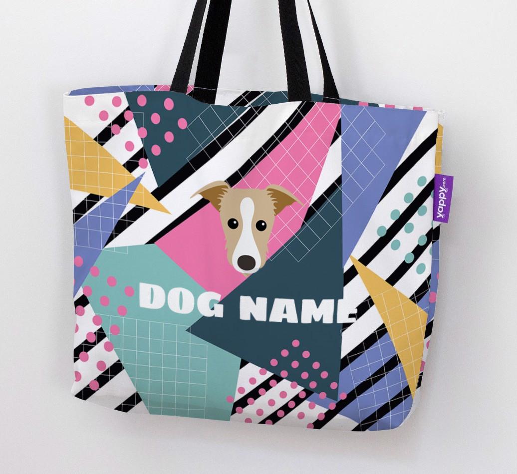Retro Pattern: Personalized {breedFullName} Canvas Bag