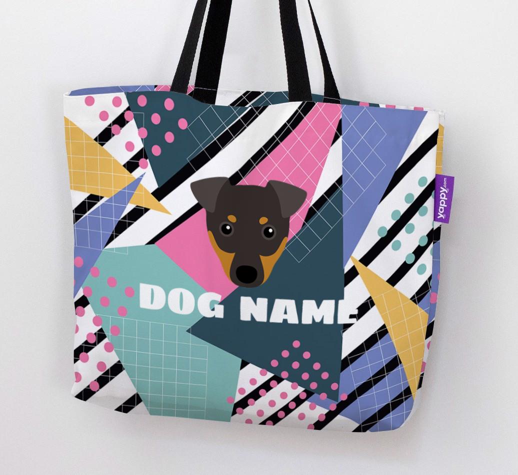 Retro Pattern: Personalized {breedFullName} Canvas Bag