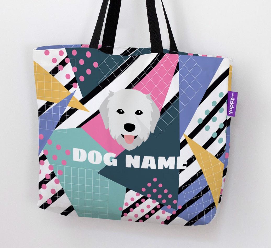 Retro Pattern: Personalized {breedFullName} Canvas Bag