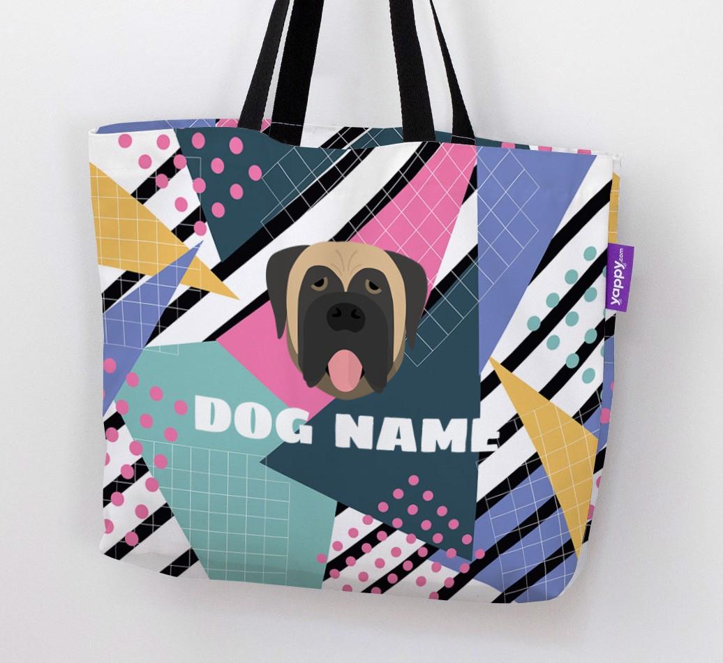 Retro Pattern: Personalized {breedFullName} Canvas Bag