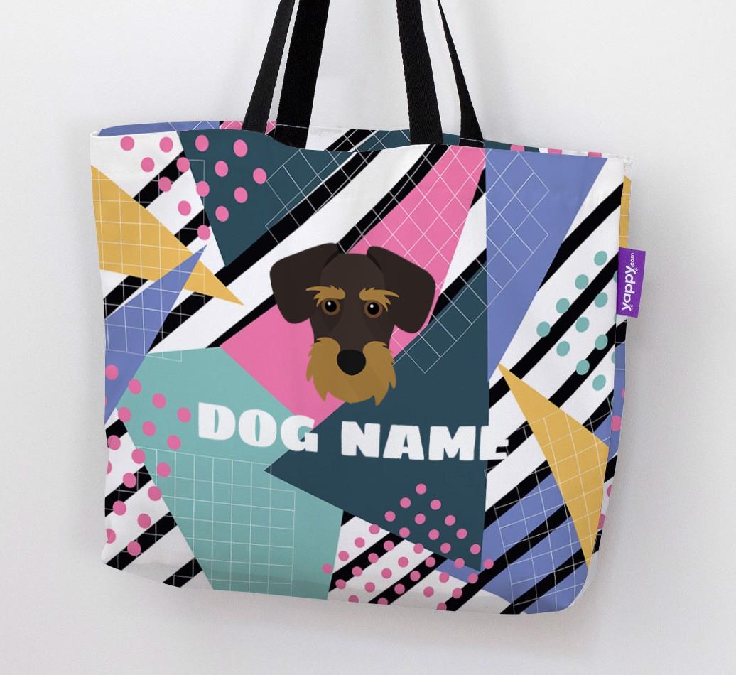 Retro Pattern: Personalized {breedFullName} Canvas Bag