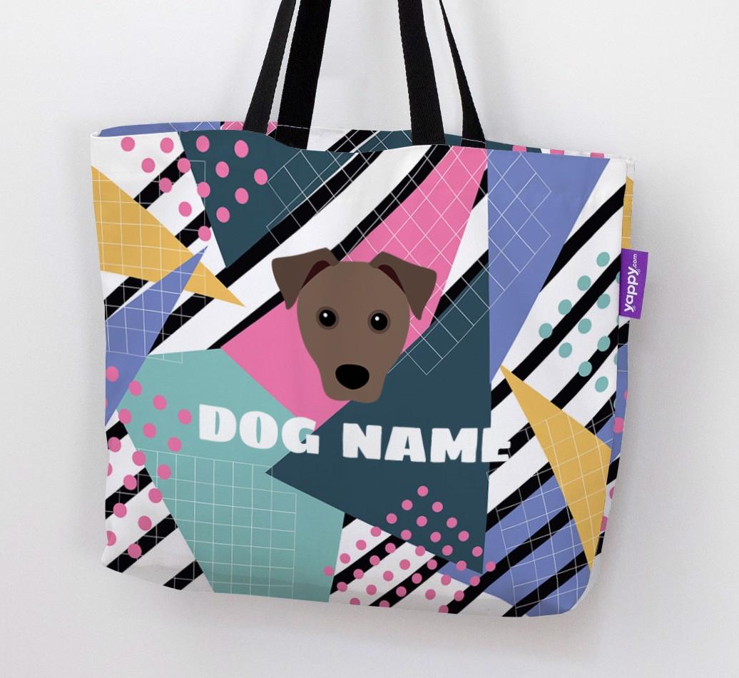 Retro Pattern: Personalized {breedFullName} Canvas Bag