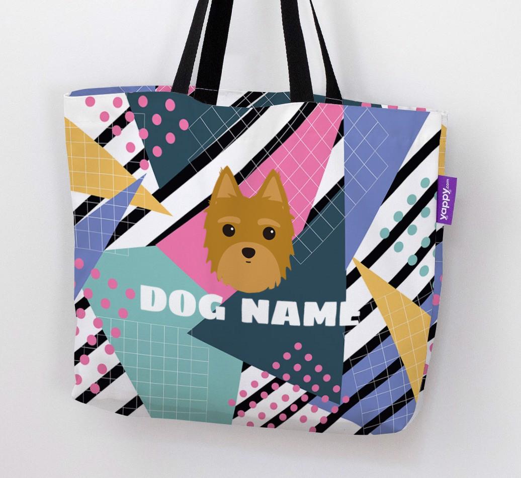 Retro Pattern: Personalized {breedFullName} Canvas Bag
