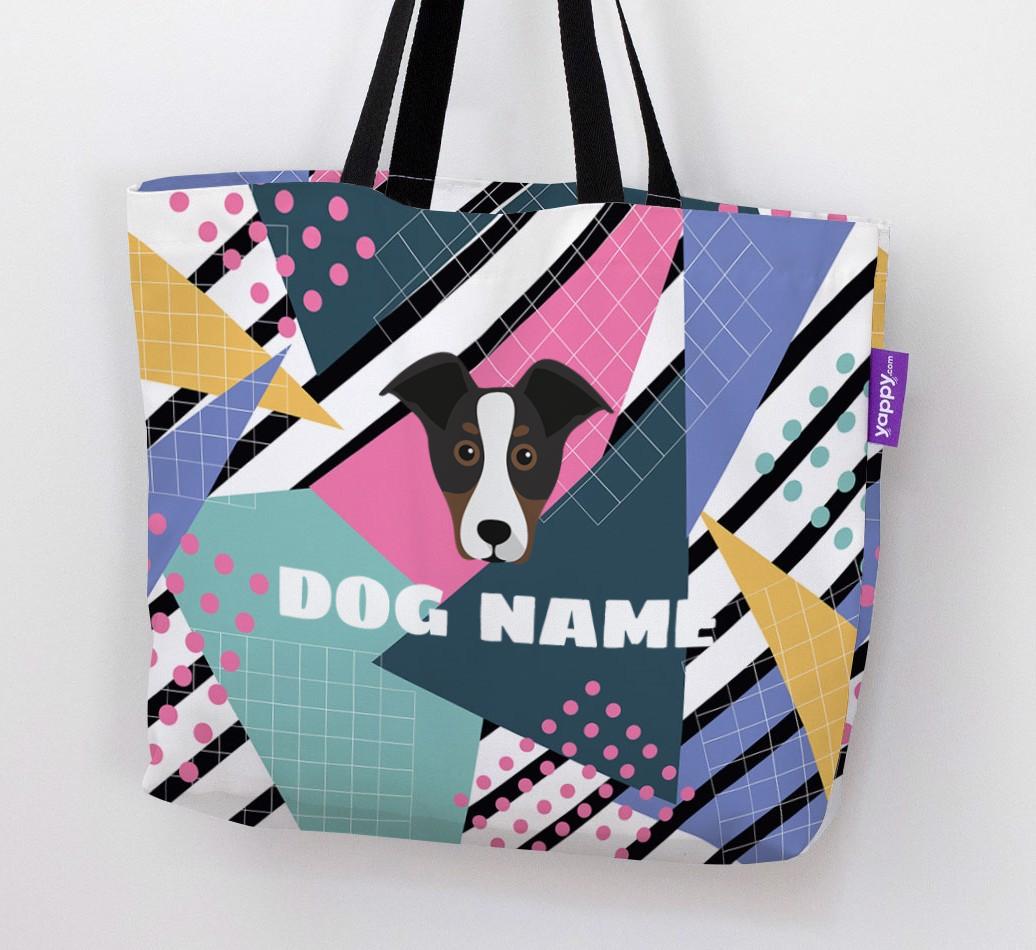 Retro Pattern: Personalized {breedFullName} Canvas Bag