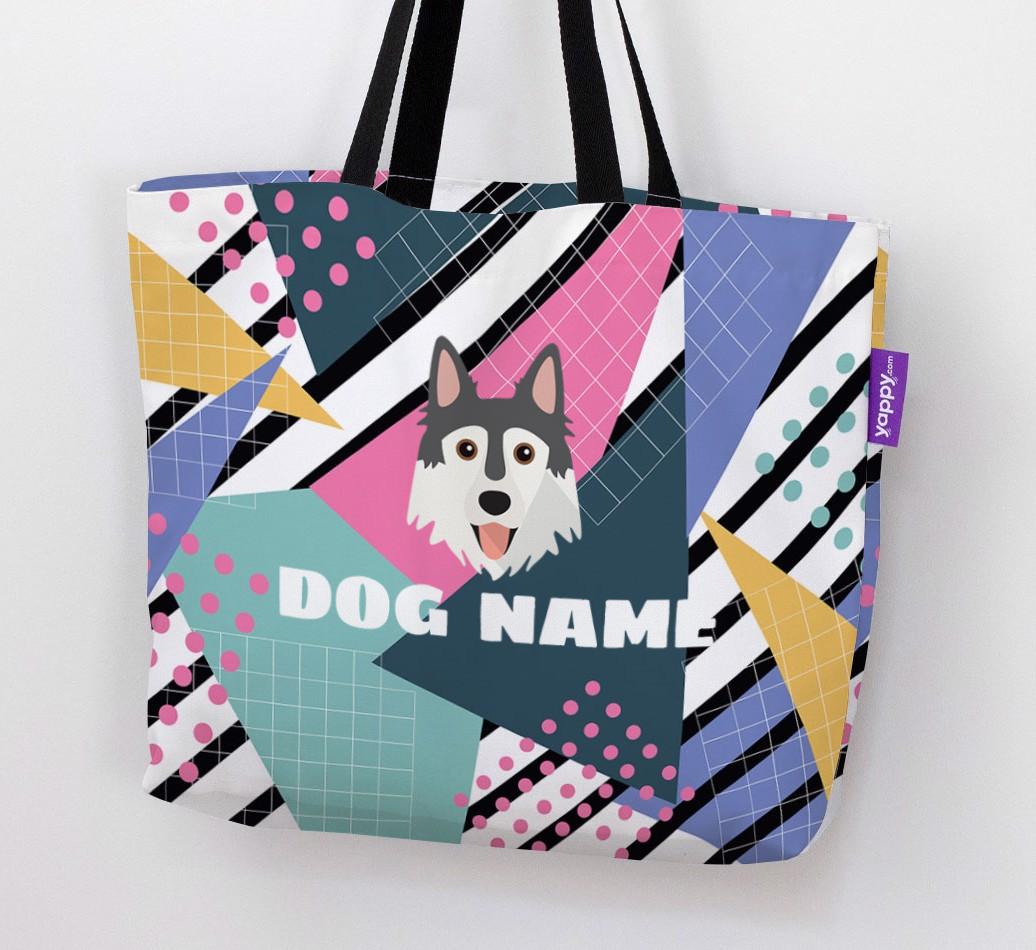 Retro Pattern: Personalized {breedFullName} Canvas Bag