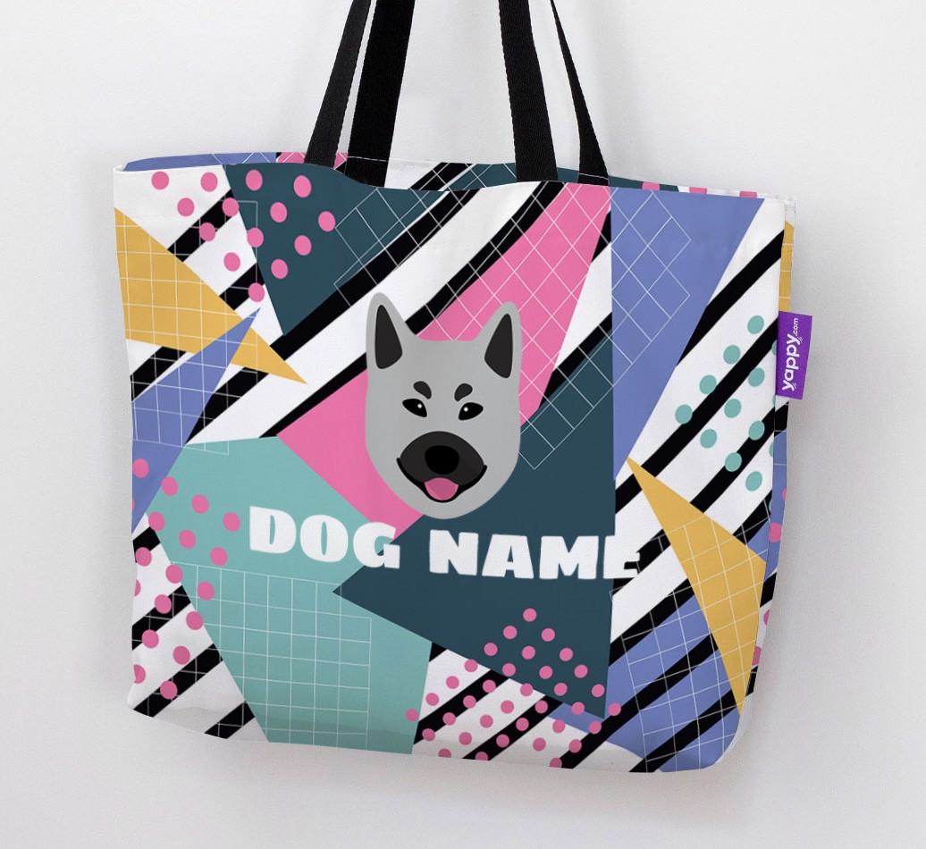 Retro Pattern: Personalized {breedFullName} Canvas Bag