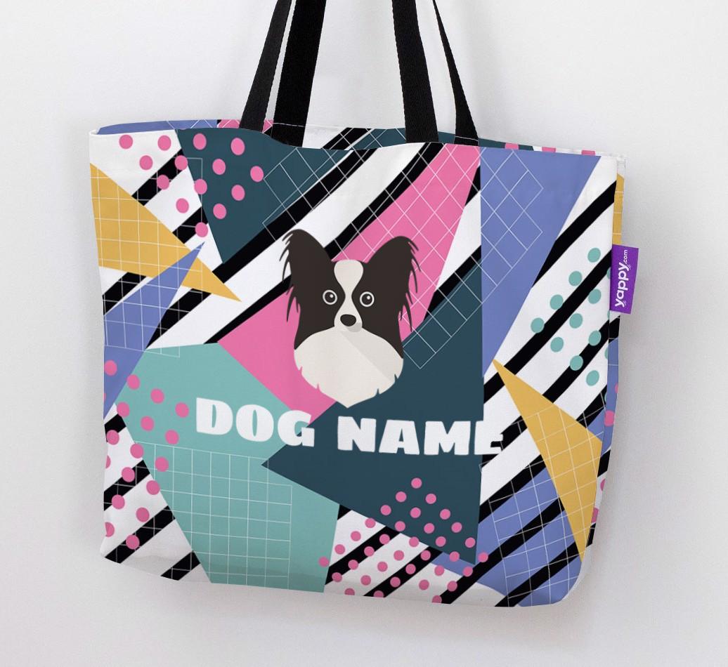 Retro Pattern: Personalized {breedFullName} Canvas Bag