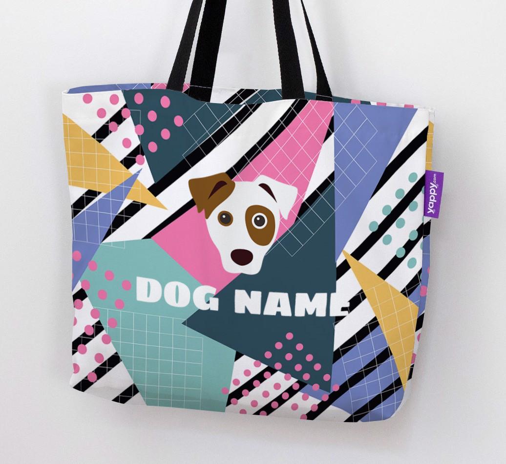 Retro Pattern: Personalized {breedFullName} Canvas Bag