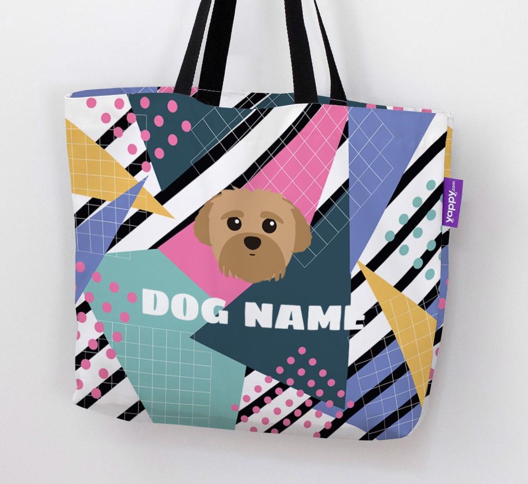 Retro Pattern: Personalized {breedFullName} Canvas Bag