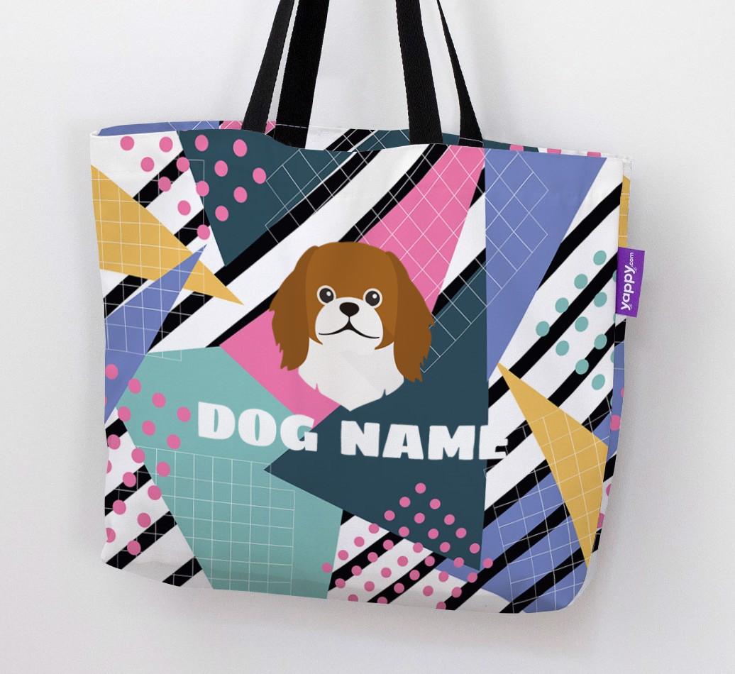 Retro Pattern: Personalized {breedFullName} Canvas Bag