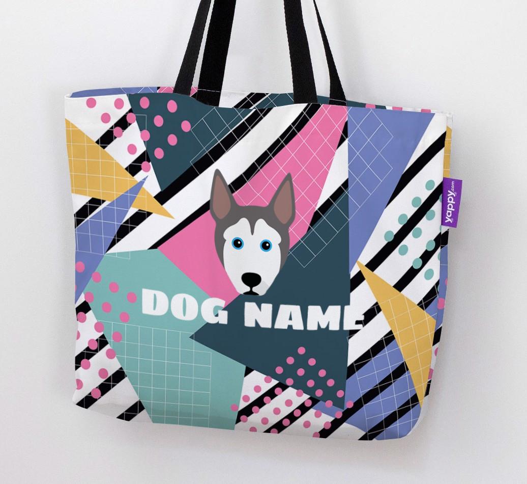 Retro Pattern: Personalized {breedFullName} Canvas Bag