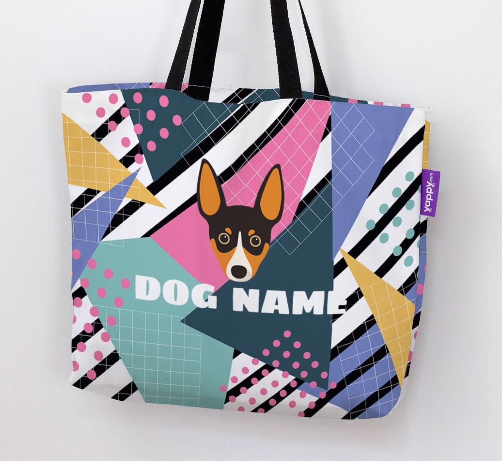 Retro Pattern: Personalized {breedFullName} Canvas Bag