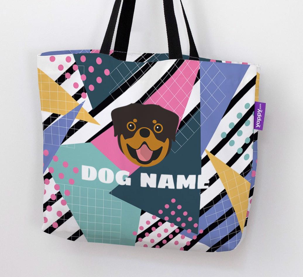 Retro Pattern: Personalized {breedFullName} Canvas Bag