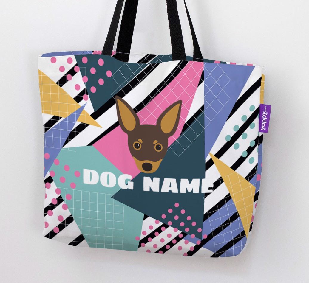 Retro Pattern: Personalized {breedFullName} Canvas Bag