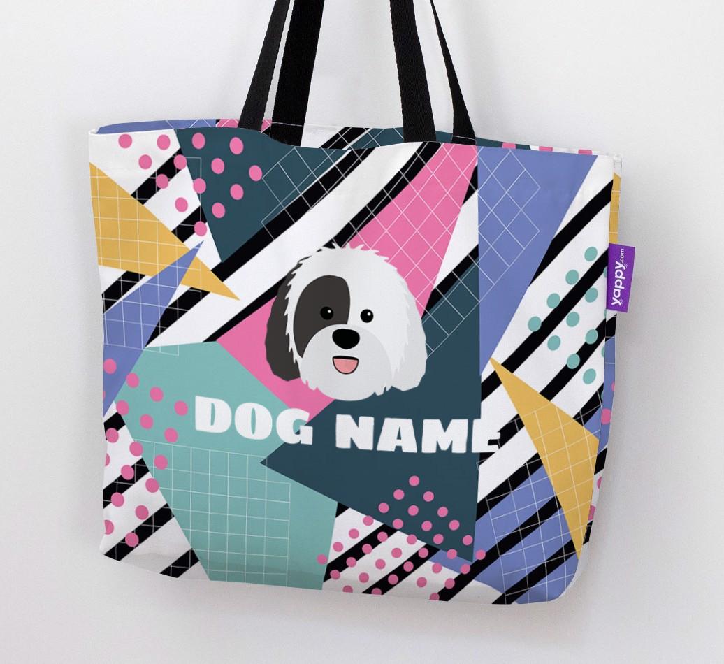 Retro Pattern: Personalized {breedFullName} Canvas Bag