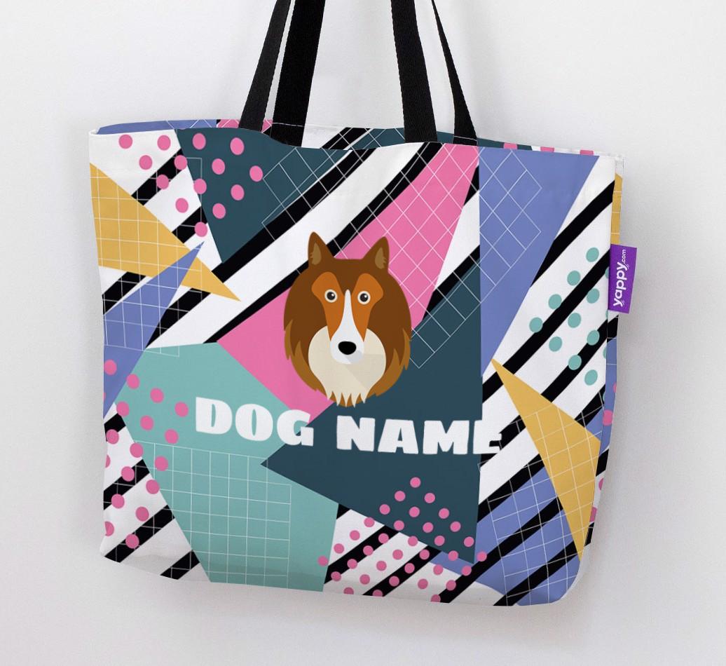 Retro Pattern: Personalized {breedFullName} Canvas Bag