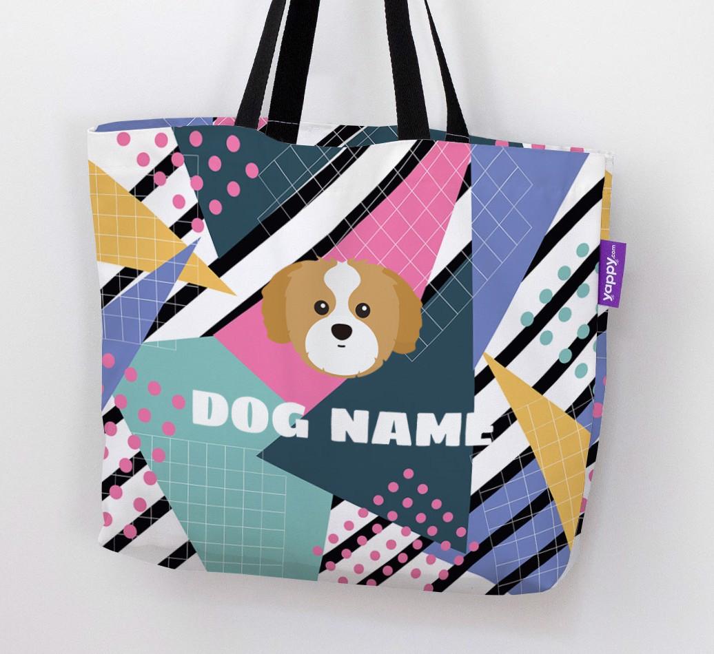 Retro Pattern: Personalized {breedFullName} Canvas Bag