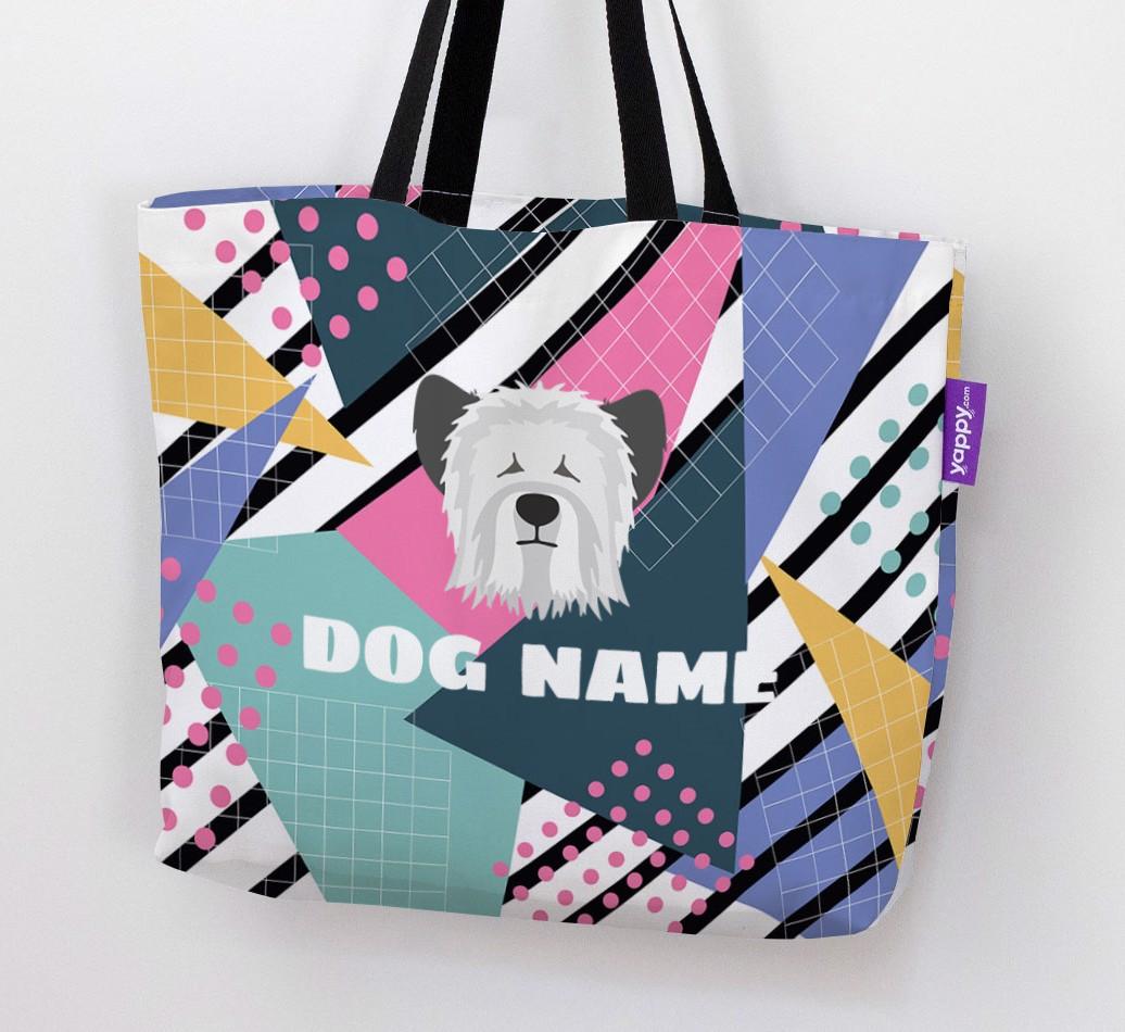 Retro Pattern: Personalized {breedFullName} Canvas Bag