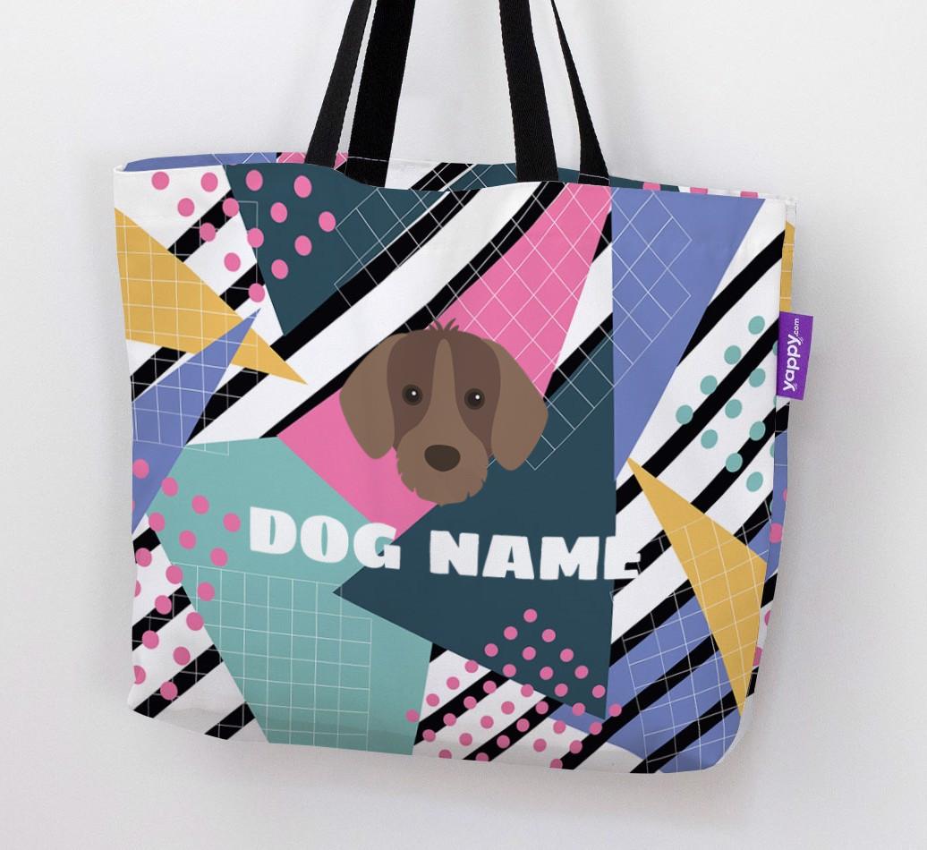 Retro Pattern: Personalized {breedFullName} Canvas Bag