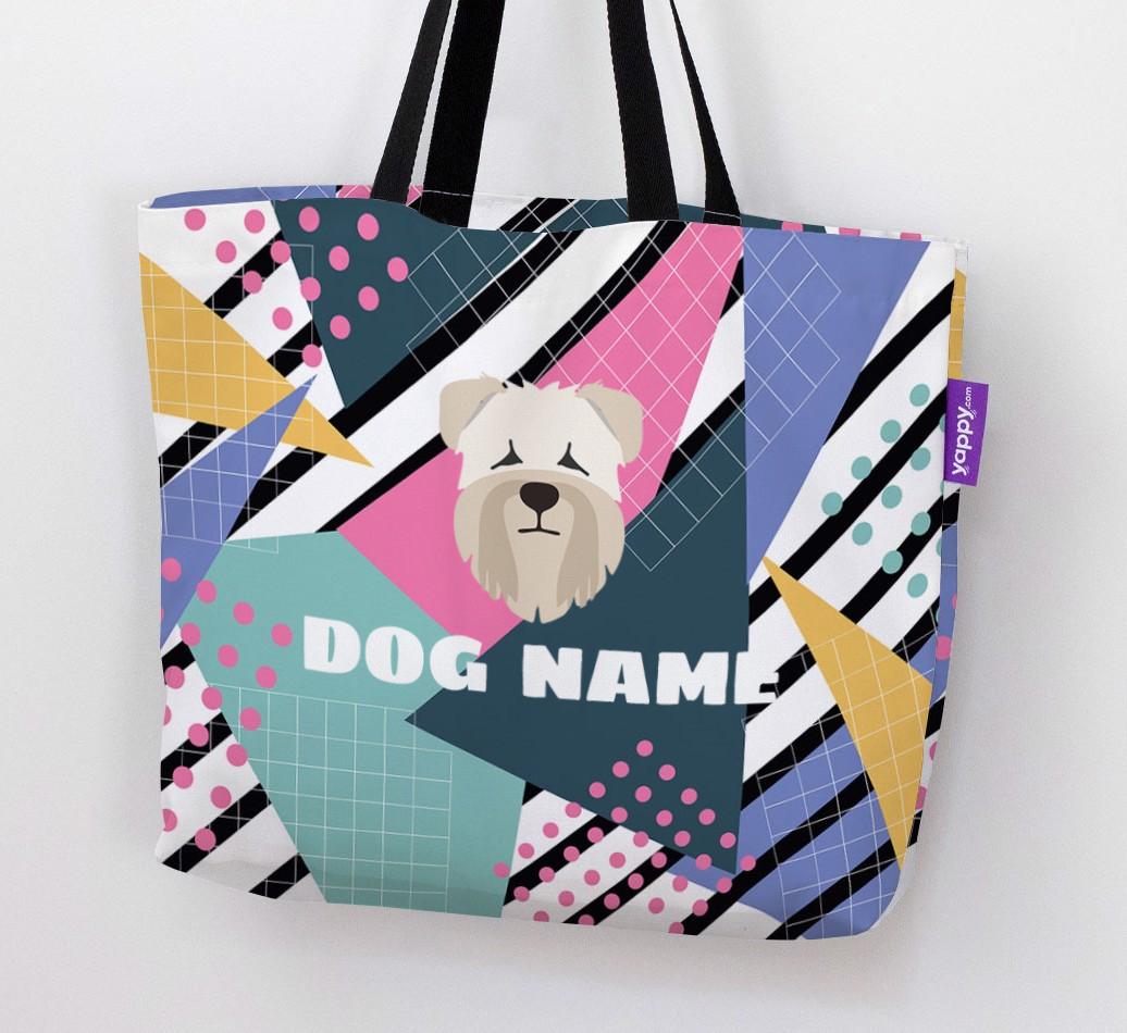 Retro Pattern: Personalized {breedFullName} Canvas Bag