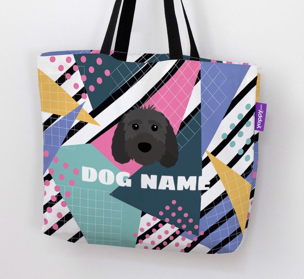 Retro Pattern: Personalized {breedFullName} Canvas Bag