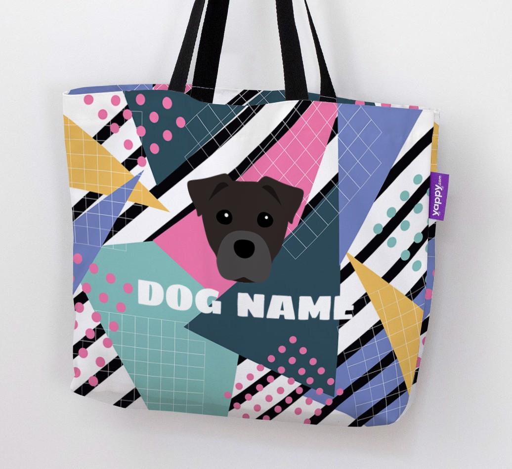 Retro Pattern: Personalized {breedFullName} Canvas Bag