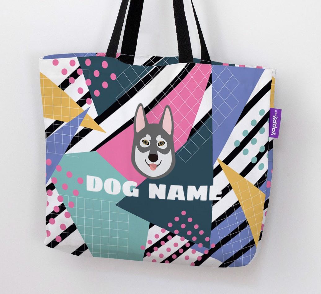 Retro Pattern: Personalized {breedFullName} Canvas Bag