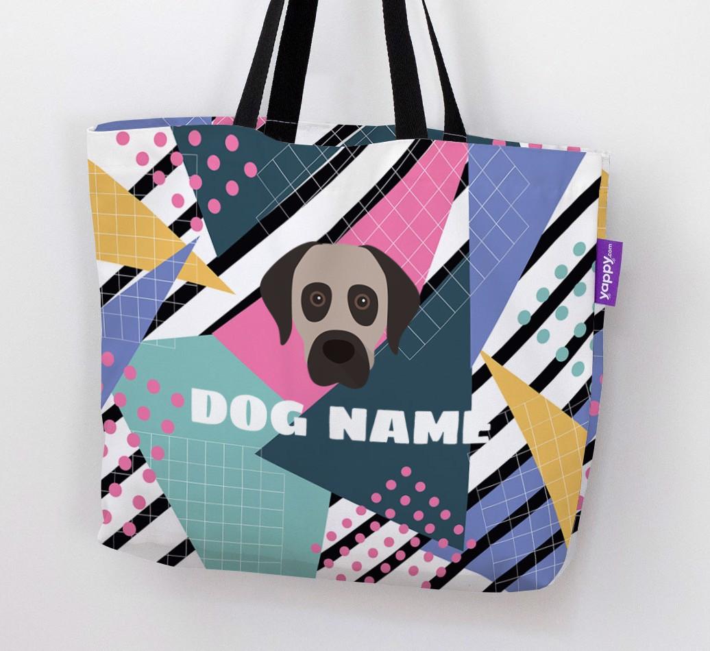 Retro Pattern: Personalized {breedFullName} Canvas Bag