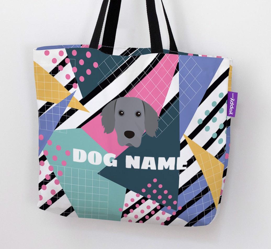 Retro Pattern: Personalized {breedFullName} Canvas Bag