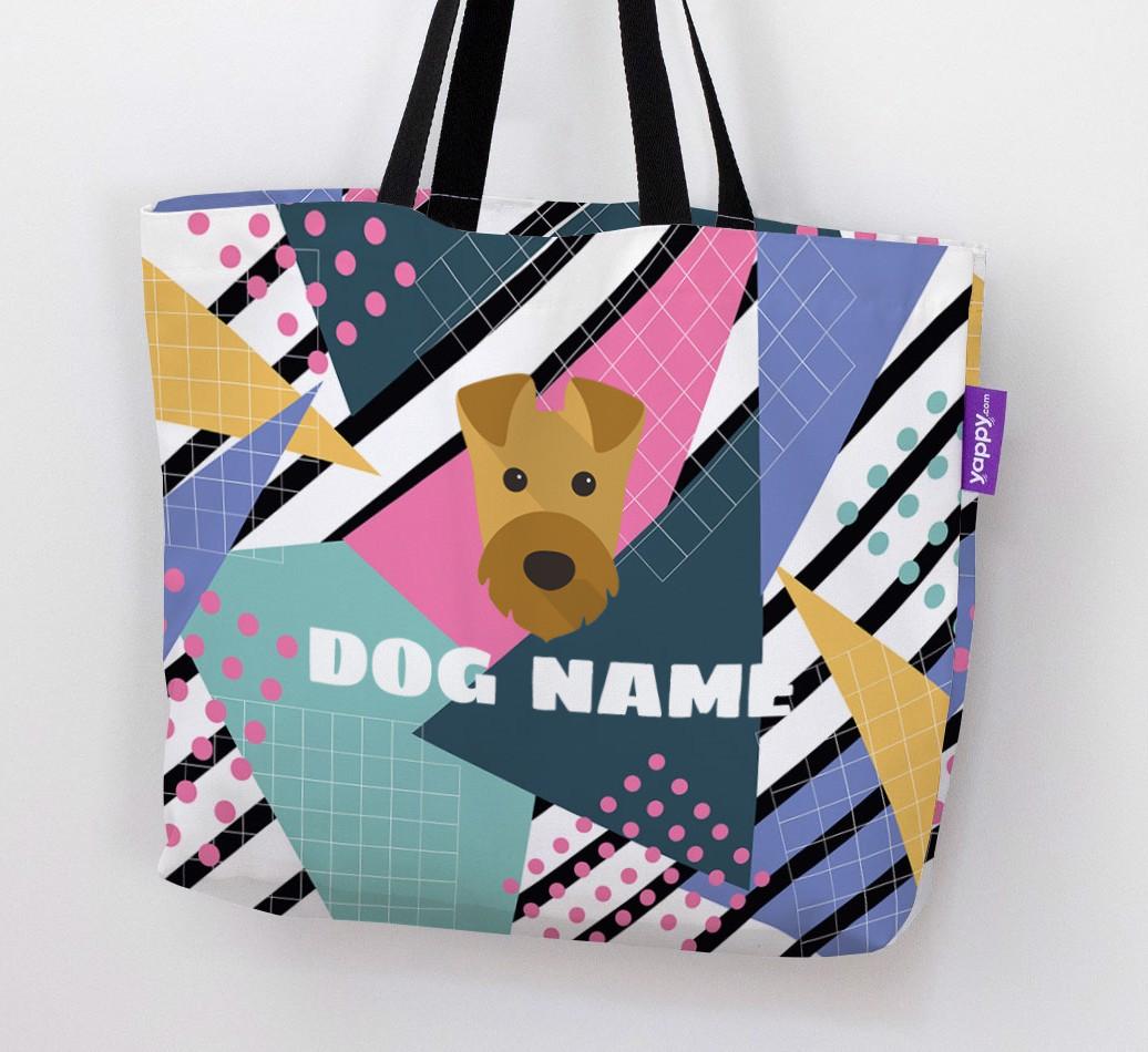 Retro Pattern: Personalized {breedFullName} Canvas Bag