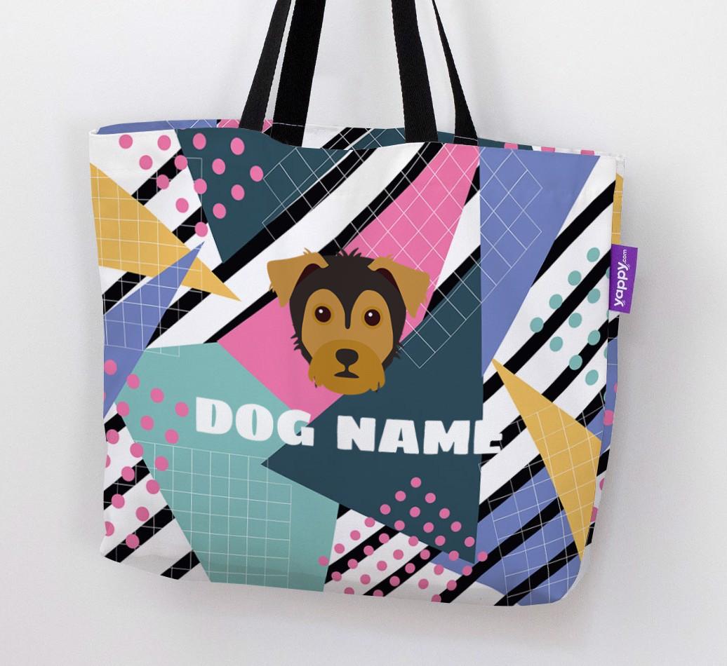 Retro Pattern: Personalized {breedFullName} Canvas Bag