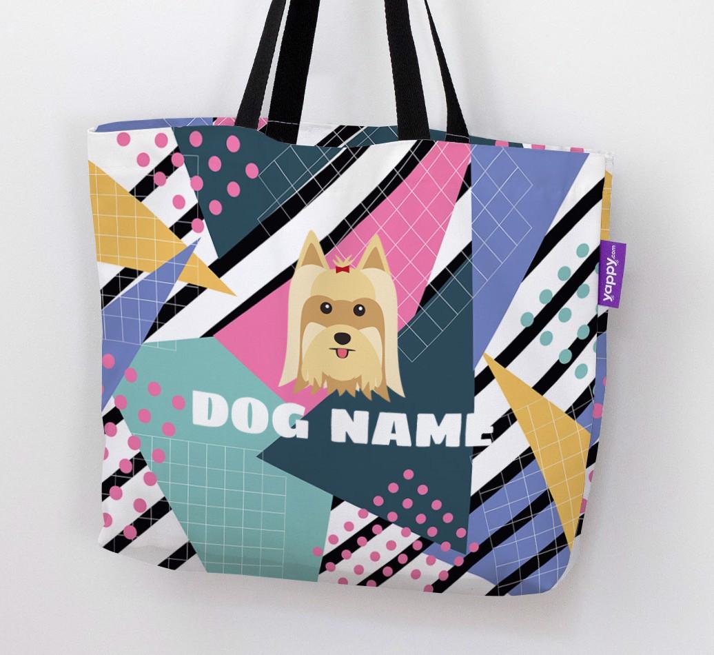 Retro Pattern: Personalized {breedFullName} Canvas Bag