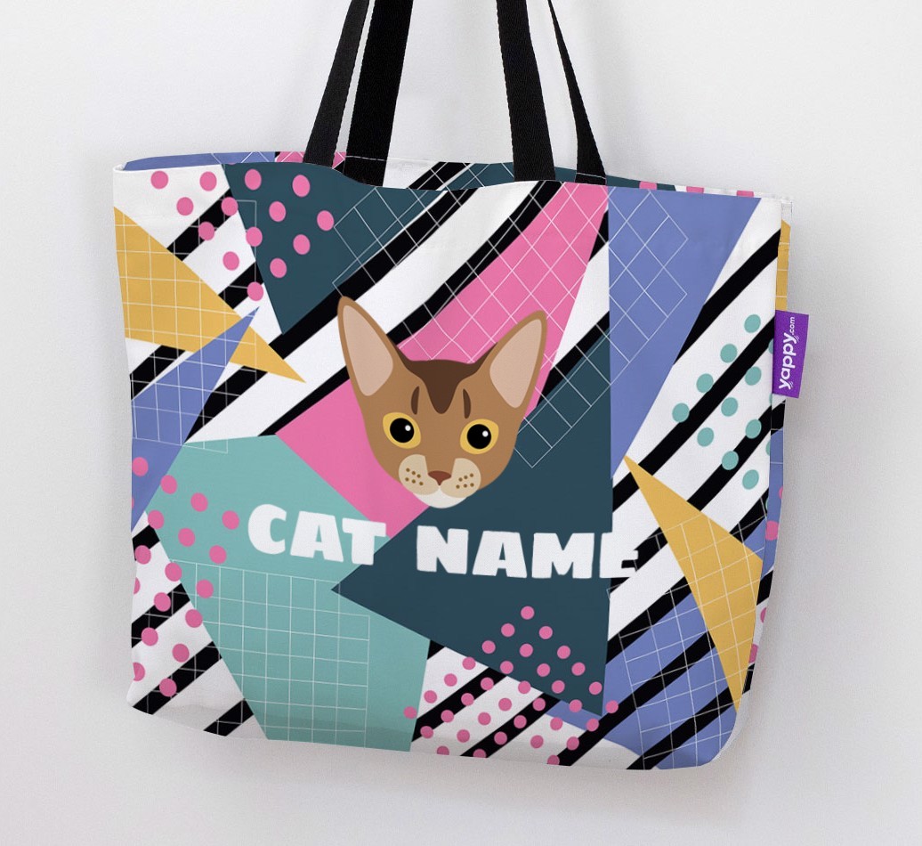 'Retro Pattern' - Personalised {breedCommonName} Canvas Bag