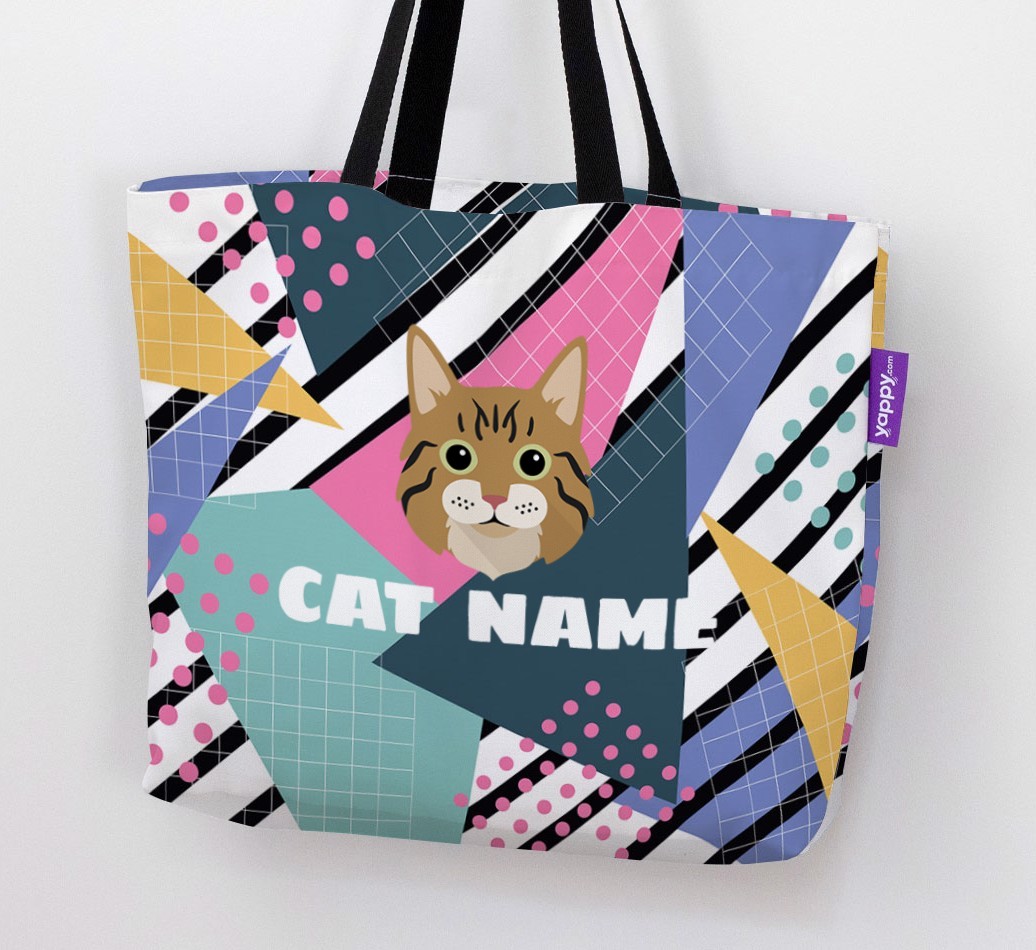 'Retro Pattern' - Personalised {breedCommonName} Canvas Bag