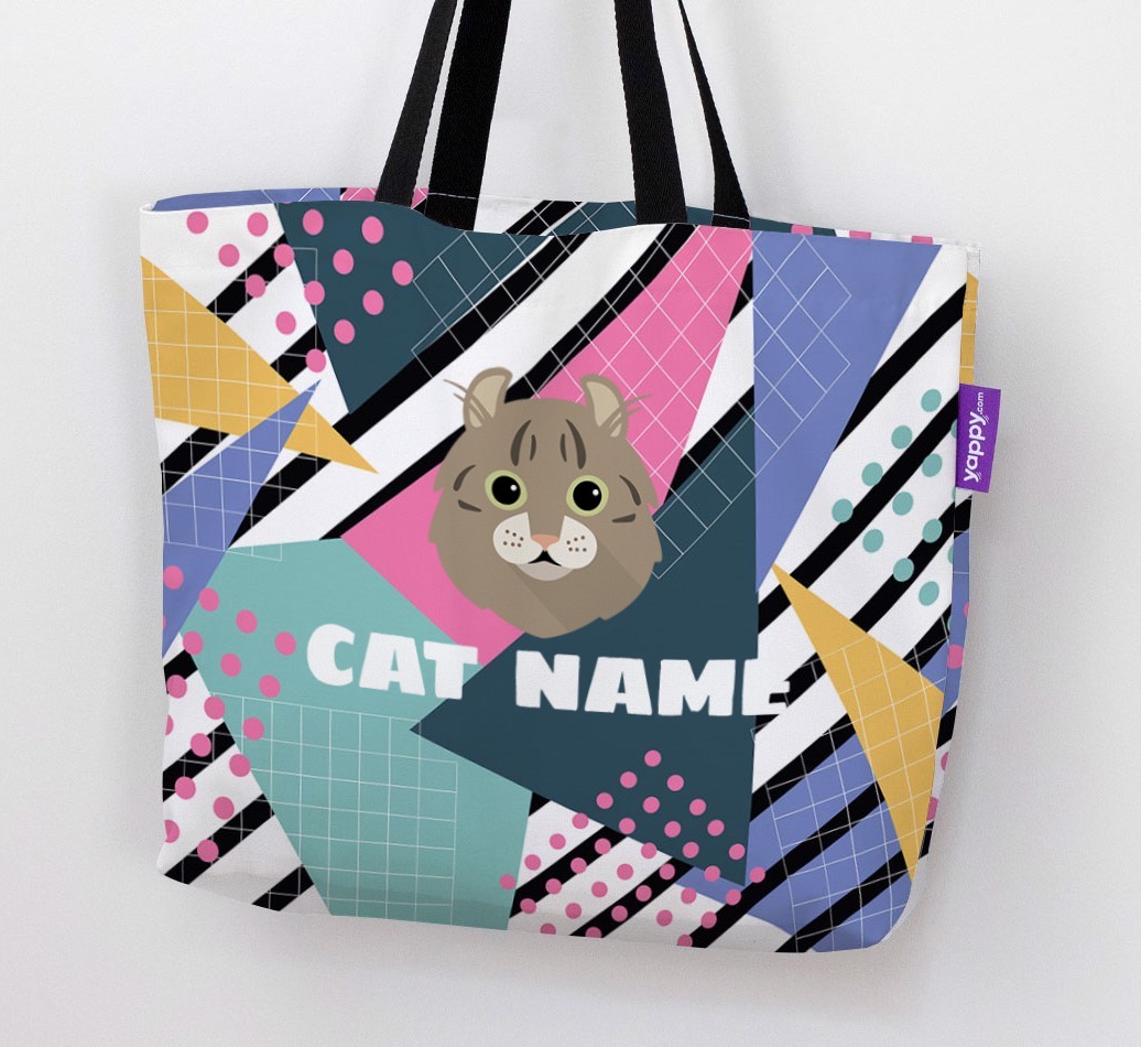 'Retro Pattern' - Personalised {breedCommonName} Canvas Bag