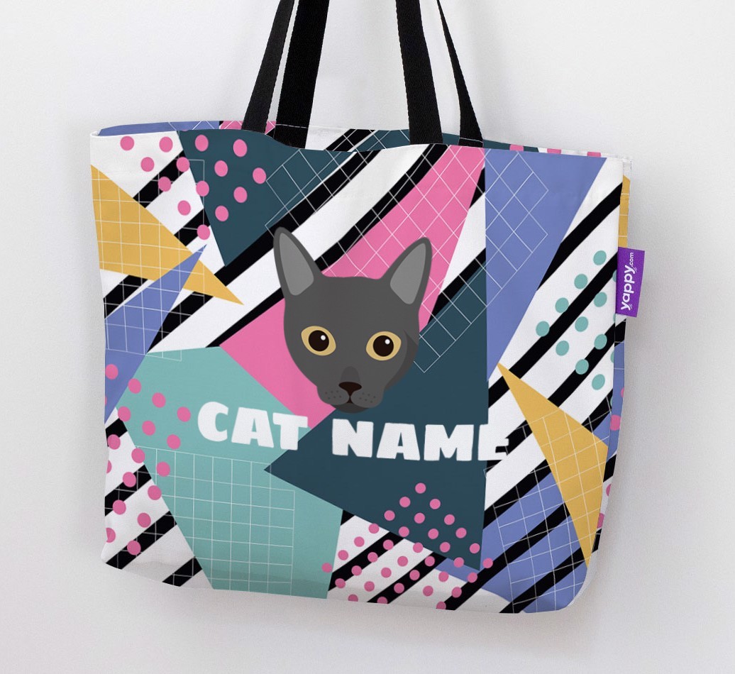 'Retro Pattern' - Personalised {breedCommonName} Canvas Bag