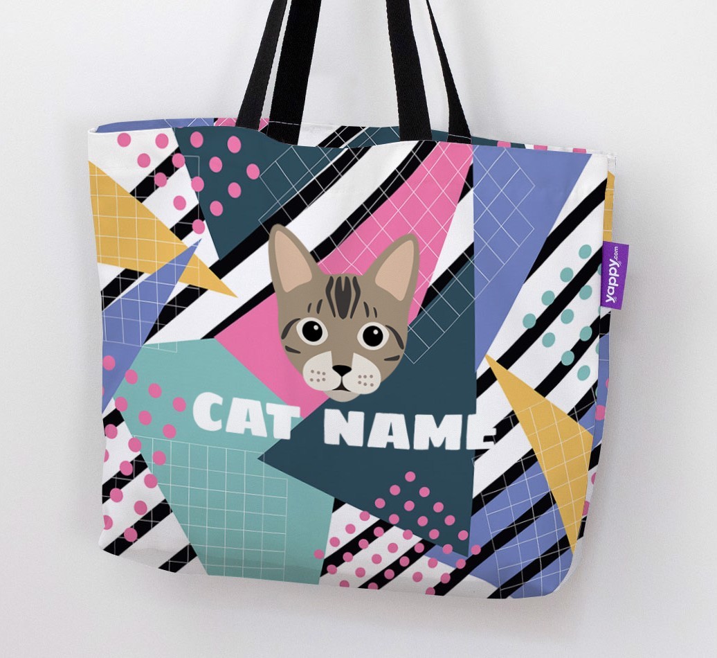 'Retro Pattern' - Personalised {breedCommonName} Canvas Bag