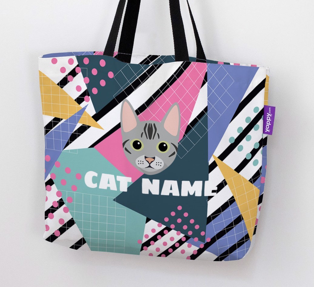 'Retro Pattern' - Personalised {breedCommonName} Canvas Bag