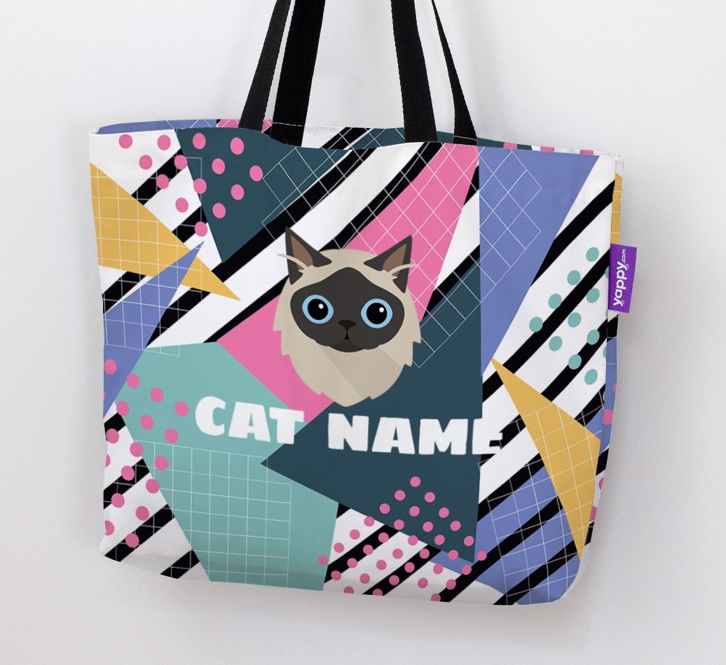 'Retro Pattern' - Personalised {breedCommonName} Canvas Bag