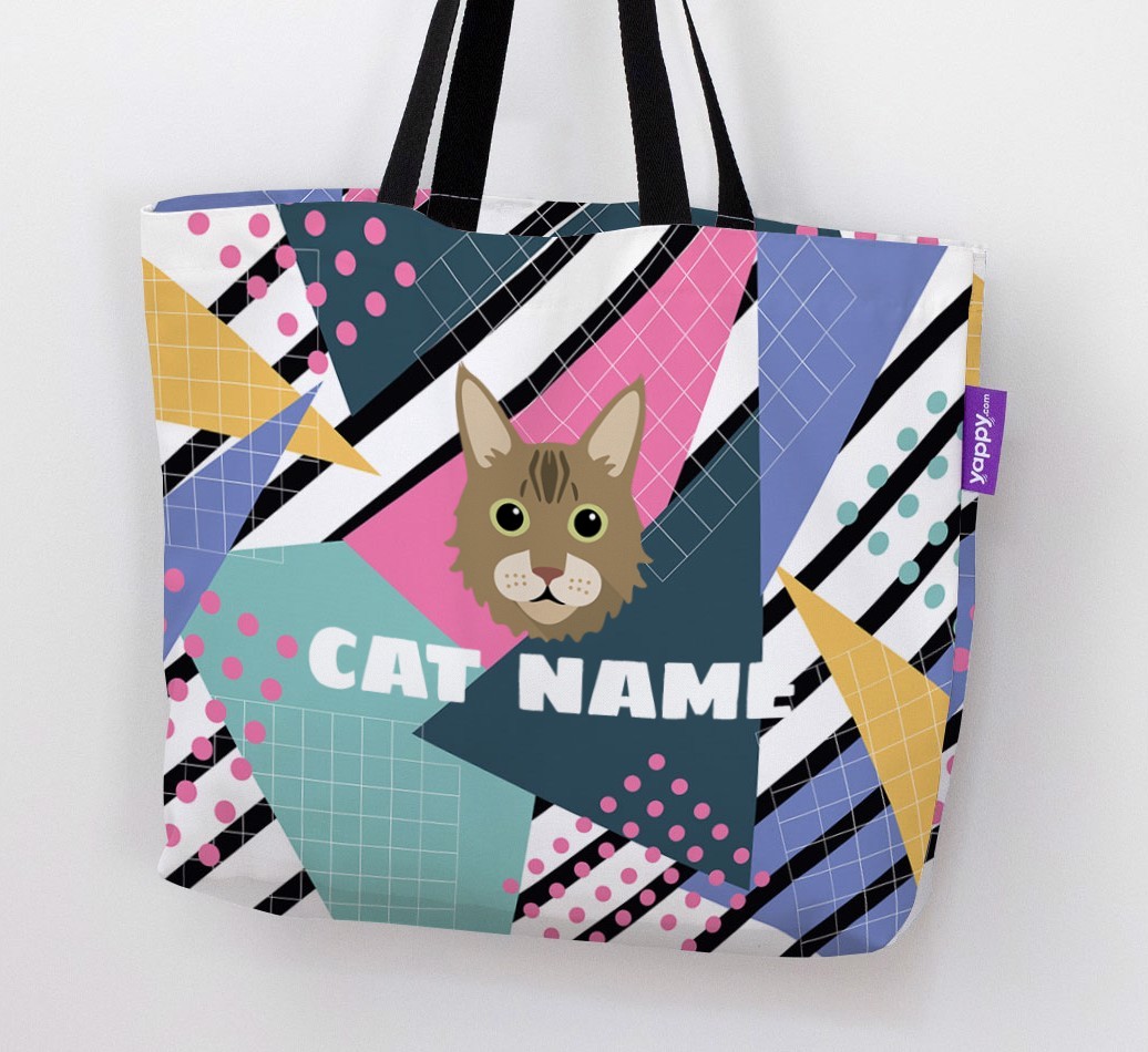 'Retro Pattern' - Personalised {breedCommonName} Canvas Bag