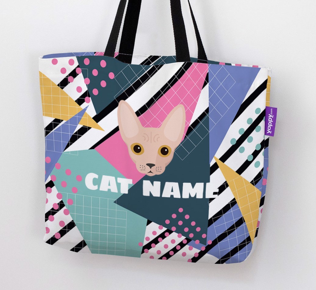 'Retro Pattern' - Personalised {breedCommonName} Canvas Bag