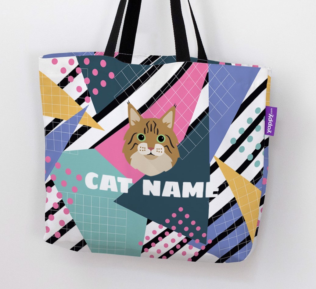 'Retro Pattern' - Personalised {breedCommonName} Canvas Bag