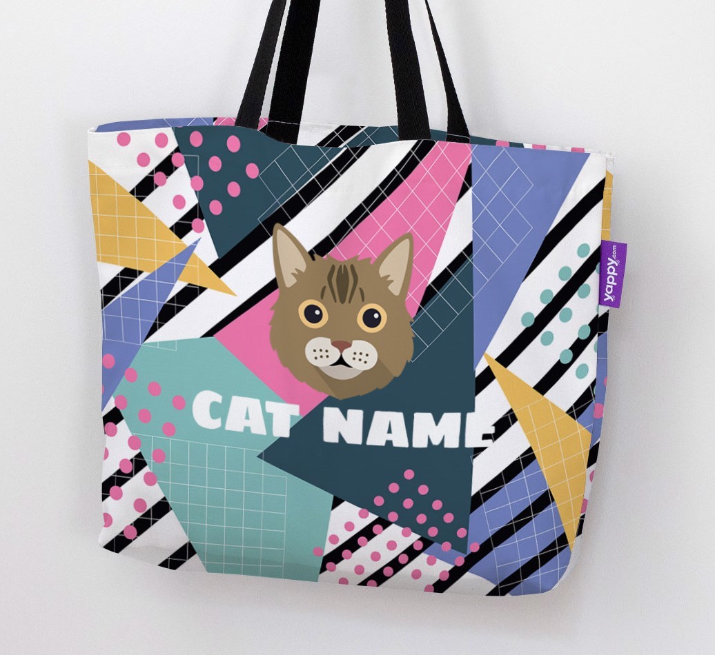 'Retro Pattern' - Personalised {breedCommonName} Canvas Bag