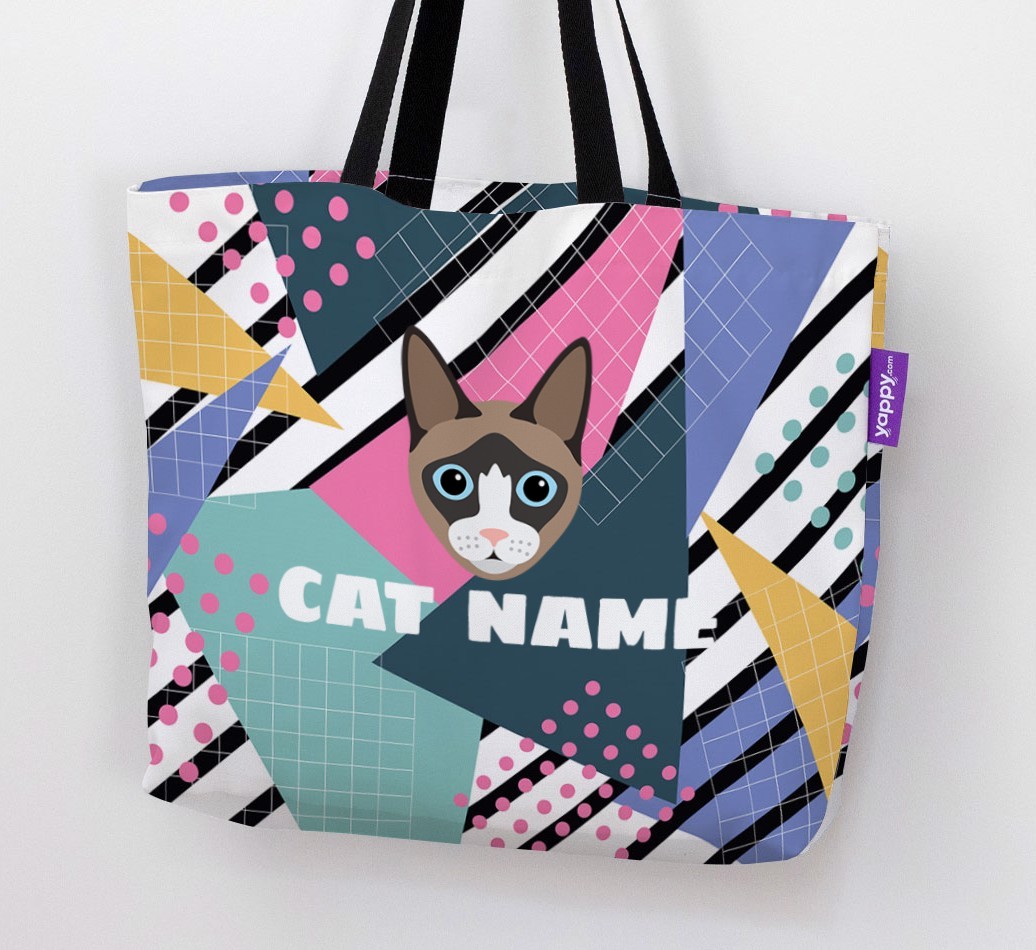 'Retro Pattern' - Personalised {breedCommonName} Canvas Bag